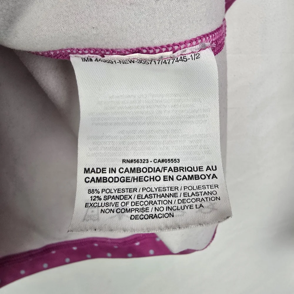 Nike Pro Sporty Pink Polka Dots Half Zip Hiking Workout Running Shirt sz M